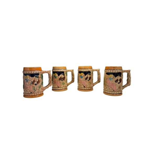HEIDELBERG SCHLOSS VINTAGE BAVARIAN STYLE BEER MUG - SET OF 4